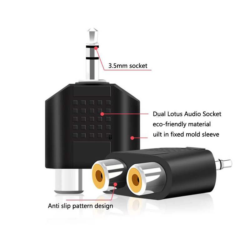 Earphone Splitter Jack - 1/2/4 Peças Cabo Adaptador de Áudio