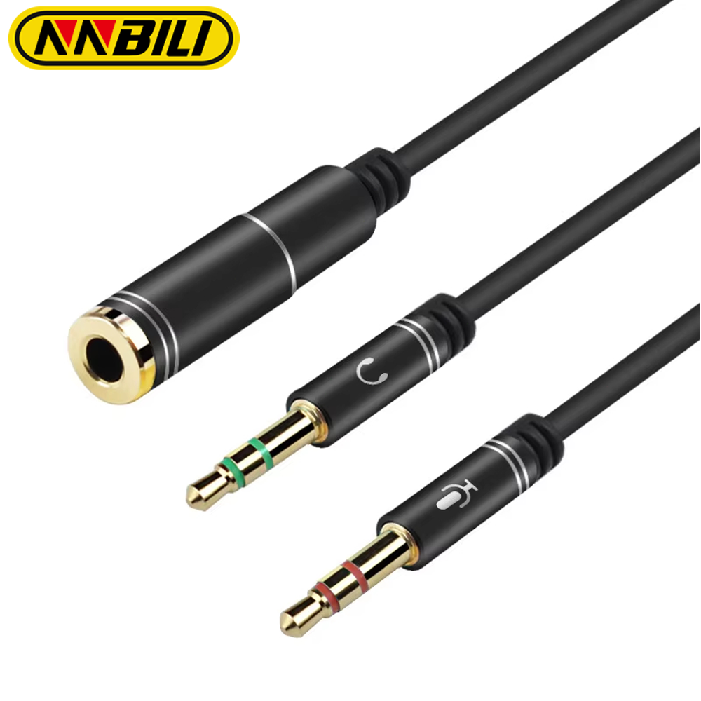 Earphone Splitter Jack - Cabo Adaptador Divisor Y NNBILI Mini