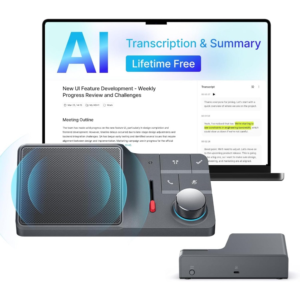 Noise Cancelling Headphone - Viva-voz para Conferências com IA, Conectividade