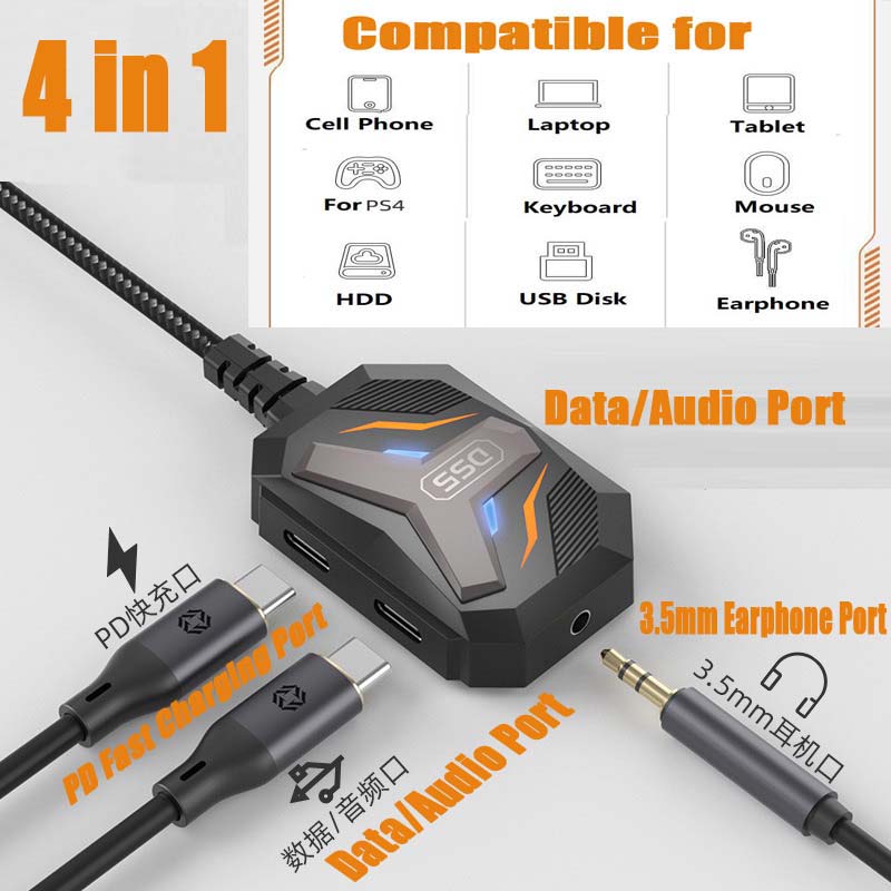 Earphone Splitter Jack - Adaptador Divisor Tipo C USB C