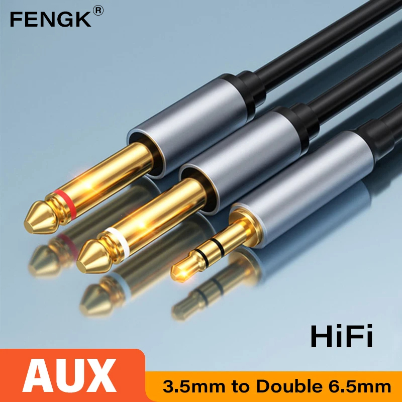 3.5mm para duplo 6.5mm trs cab - Cable Extension 3.5 avaliação e preço