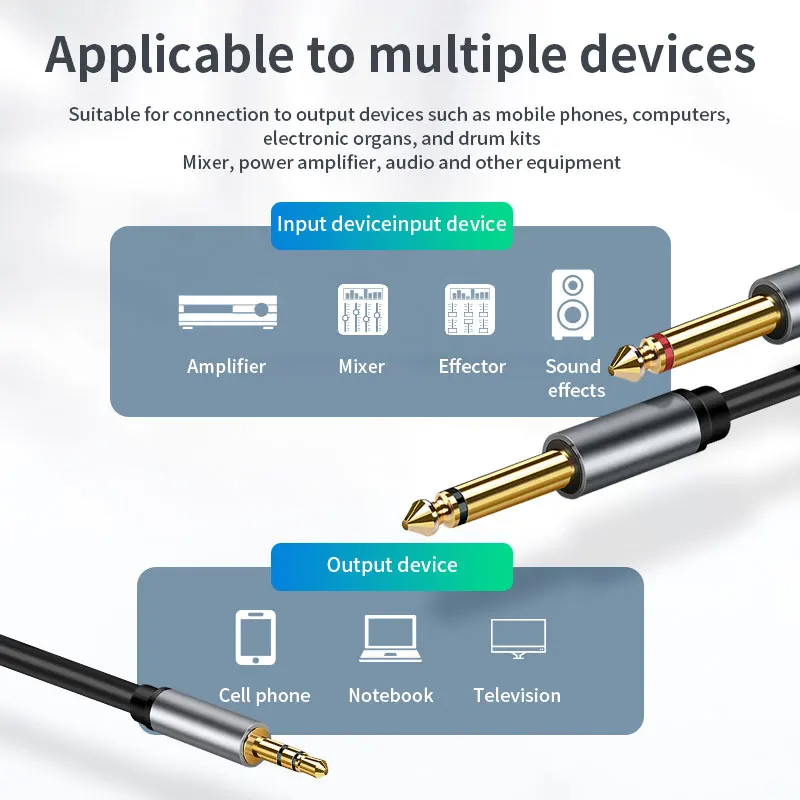 3.5mm para duplo 6.5mm trs cab - Cable Extension 3.5 avaliação e preço