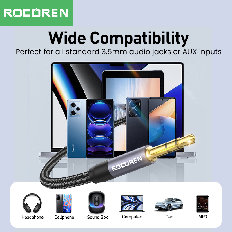 Rocoren 3.5mm jack cabo de áud - Cable Extension 3.5 avaliação e preço