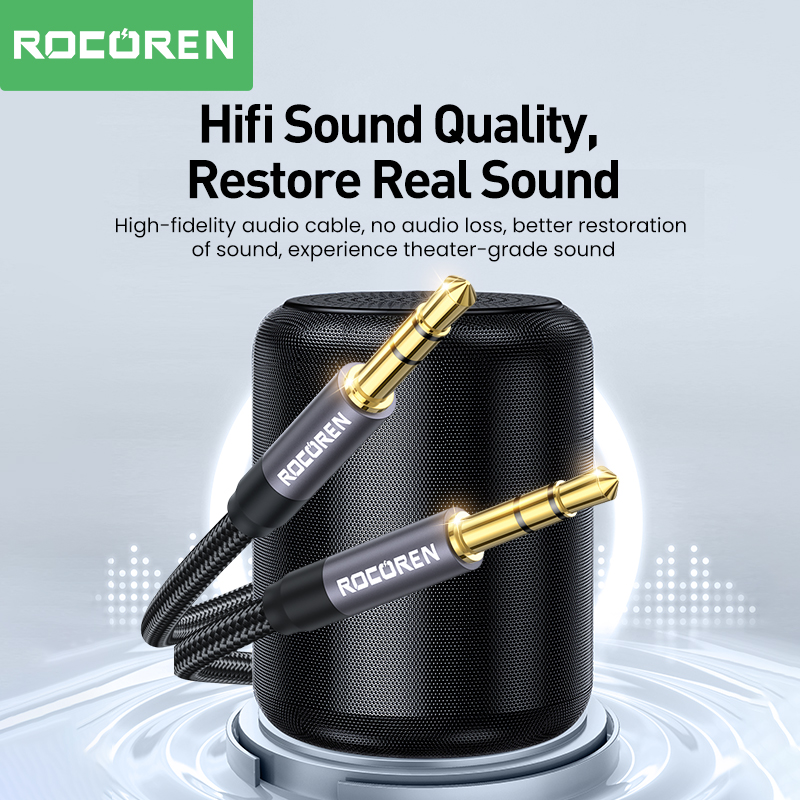 Rocoren 3.5mm jack cabo de áud - Cable Extension 3.5 avaliação e preço
