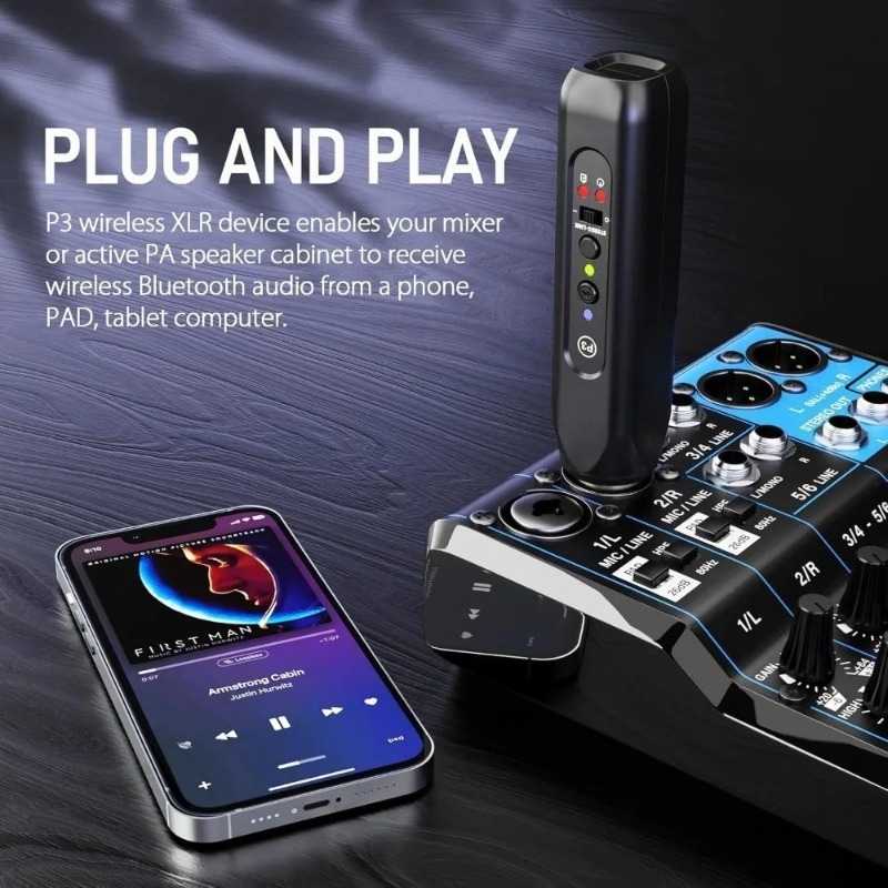 Receptor Bluetooth XLR sem fio - Bluetooth Adapter Receiver avaliação e preço