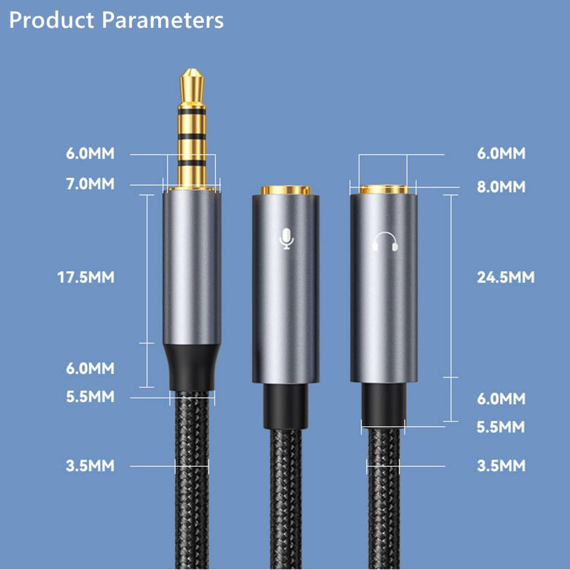 3.5mm jack aux cabo de áudio m - Earphone Splitter Jack avaliação e preço